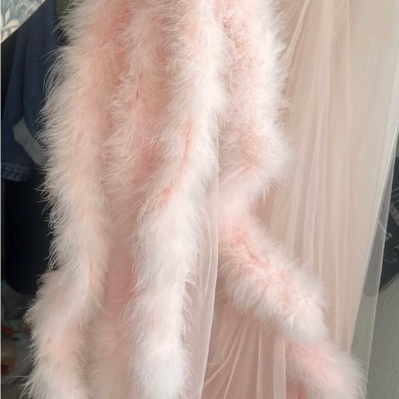 Pink Sheer Widow Robe - Picture 3 of 4